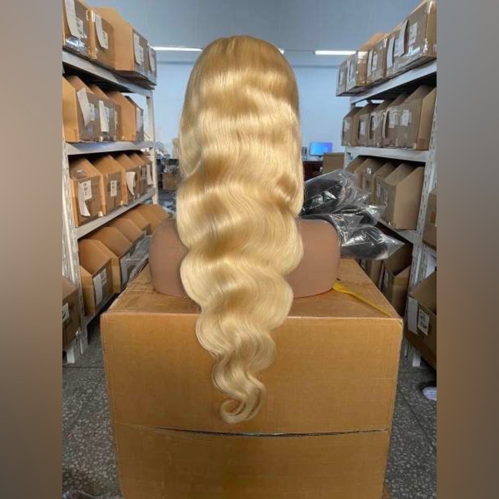 Blonde Bodywave wig 22 inch 13x4 lace frontal 100% human hair 280% density Avail